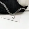 Hänge halsband koreanska romantiska enkla metallpärlor kedja legering hjärta älskar pendent halsband för kvinnor flickor hals krage smycken gåva