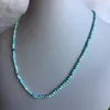 Chains Small Size Faceted Natural Stone Jewelry 3mm Hubei Turquoise Necklace Vintage Classic Beaded Chain 45cm Strand