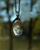 Chains Vintage Dandelion Seeds Wishing Oval Time Stone Glass NecklaceChains
