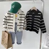 Cardigan Teenager Children Clothes Spring Autumn Boys Girls Striped Baby Sweaters Jacket Casual Simple Knitted Sweater 230310