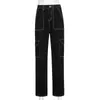 Damesbroek Capri Streetwear Losse hoge taille Baggy Jeans Hot Esthetisch Vintage Wijde pijpen Denim Broek Joggers Mode Cargobroek Cuteandpsycho L230310