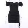 Casual Dresses Lolita Style Sexy Retro Draped Mini Dress Gothic Vintage Women Girls Puff Sleeve Bandage Party Summer High Waist