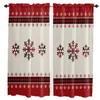 Curtain Christmas Red Plaid Lattice Wood Grain Curtains Home Decor Living Room Kitchen Balcony Window Bedroom Decoration