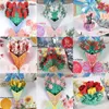 Gift Cards 3D Pop UP Flower Greeting Cards Birthday Invitation Card Handmade Butterfly Thank You Postcard Wife Mom Girlfriend Teacher Gift Z0310