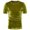 T-shirts pour hommes 2023 Chemise de velours d'été Hommes à manches courtes Velours Vintage High Street Tops Vêtements Casual Man Tee Mujer Camisetas