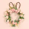 Decorative Flowers Wreaths Simulation Garland Charming Easter Wreath Fade-Resistant LED Glowing Front Door Decor Create Atmosphere P230310 P230310