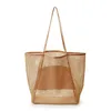 Sıradan tasarımcı çantaları büyük kapasite büyük ve küçük delik şekli plaj çantası kadın bir omuz çanta 230310
