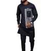 Mens Tracksuits African Men Dashiki Long Sleeve 2 Piece Set Traditionell Africa Clothing Rands Suit Male Shirt Pants Suits Black M4XL 230310