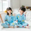 Pyjamas Kinder Cartoon Kurzarm Shorts Nachtwäsche Baby Mädchen Mode Niedlichen Druck Pijamas Set Jungen Langarm Pyjamas 2 Stücke 230310