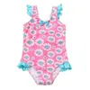 One-Pieces Flamingos Einteiliger Kinder-Mädchen-Badeanzug, 3D-Druck-Badeanzug, kleine Baby-Kinder-Badebekleidung, Kleinkind-Kind-Schwimmanzug, Strandkleidung, W0310