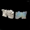Figurines décoratives exquise 2 pouces Opalite et Howlite pierre Dragon mascotte tête sculptée Reiki guérison pierre précieuse à vendre NXT