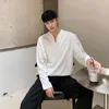 Camicette da donna Stile coreano Bello minimalista Piccolo scollo a V Tinta unita T-shirt a maniche lunghe Casual Youth Trend Maglione selvaggio
