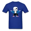 Erkek Tişörtleri Komik Undertale Sans Sans Seleton Kafatası Erkekler Kısa Kollu Siyah T-Shirt Pamuk Kumaş O yaka Sıradan Üstler Tees Karikatür Tasarım