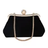 الأكياس المسائية أنثى الماس لؤلؤة اليدين Vintage Crystal Flower Flower Bag Bag Wedding Bride Bage Bagblack 230309