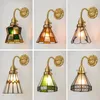 Lampade da parete Corridoio Colorful Led Glass Ligjts Apparecchio El Restaurant Paralume Metal Sconce Crystal Lampe Wandlamp