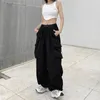 Pantalons Femme Capris Y2K femmes Streetwear Cargo pantalon coréen Harajuku décontracté solide Baggy pantalon droit mode jambes larges poches Joggers pantalon 230310