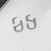 Kristal Altın Kaplama Elmas Tasarımcı Küpe Köpüklü Küçük Zirkon Hiperbole Çift Mektup V Klasik Ohrringe Lüks Takı Kadın Saplama Küpe ZB031 E23