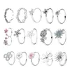 925 pond zilveren nieuwe mode charme voor Pandora 2023 Long Peach Flower Daisy Style Series Temperamentpaar Ring