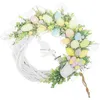 Dekorative Blumenkränze Kranz Ostern Tür Kaninchen vorne Eier Ei Frühling Fake Party Blumengirlande Blumenhase Tag Outdoor Ornament Urlaub P230310 P230310