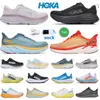 Botas de motocicleta Hoka Bondi 8 sapatos ao ar livre Hokas One Clifton 8 Black White Choftebing Road Carbon X2 Homens Mulheres correndo tênis escalando o movimento do corredor