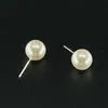 Earing Women's commute simple high-level sense ins network red temperament 925 circle silver needle bright pearl earrings