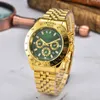 Klassisk herrklocka Quartz Movement Dekorera den lilla urtavlan Klocka 40 mm stål viklås Business Klockor Green Dial Life Vattentät Justerbar Design Armbandsur