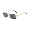 50% de réduction sur les lunettes de soleil 2023 Été Nouveau pièce carrée sans cadre en métal Joues de mode Fashion Street Shooting Flat Mirorkajia Nouveau