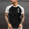 Mens Tshirts överdimensionerade tshirt Summer Street Style Round Neck Shirt Fashion Poker Kort ärm Sebra Stripe Tryckt 230310