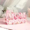 Presentkort 3D Mother Day Love Mom Greating Card Holiday Present Decoration Supplies For Women Födelsedag Inbjudan Message Card B03E Z0310