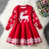 Robes de noël pour filles, pull de princesse cerf, tricot, fête d'hiver, vêtements élégants pour enfants en bas âge