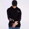 Herrtröjor tröjor man hoodies 100% bomullsfjäril broderi harajuku solid fick huva tröjor hösten långärmad lös kinesisk 230310