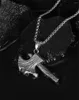 Pendant Necklaces Retro Punk Ghost Head Axe War Accessories Stainless Steel Hip Hop Necklace