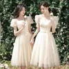 Etnisk kläder Champagne Elegant brudtärklänningar 2023 A-Line Dress Wedding Party Gäst Vestidos Kvinnlig formell