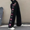 Damesbroek capris wijd been zomerkleding voor vrouw Koreaanse mode hartprint Harajuku streetwear y2k kleding broek broek vrouw 230310