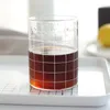 Vinglasögon handmålade geometriska linje glas vatten koppgitter kan forma dricka och