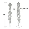 Dangle Boucles D'oreilles De Mariée Pleine Strass Cristal Goutte De Mariage Bijoux Perles Long Gland Dangling Boucle D'oreille Femmes Cocktail Party Charme Cadeau