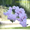 Dekorativa blommor 10st Silk Blossom Cherry Artificial Pink White Tree Home Decor Flower Spring Wedding Accessories