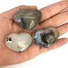 Figurines décoratives en gros 1PC Agate dendritique naturelle en forme de coeur cristal poli pierres de guérison cadeaux cristaux de Quartz