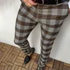 Men's Suits & Blazers Men Pants Plaid Slim Fit Formal Comfortable Spring Trousers For Work