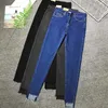 Kvinnors jeans jeans kvinna hög midja stretch mamma plus storlek kvinnor jeans elastisk blå svart mager jeans kvinna kläder koreanska jeans denim 5xl 230310