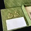 Luxe Gouden Oorknopjes Ontwerper Voor Vrouwen Hoepel Oorbellen Stud Letter Oorbellen Sieraden Met Doos Set Valentijnsdag Cadeau Verloving