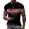 Mens Tshirts Vintage Castrol T для мужчин 3D масляный принт с коротким рукавом Tops Street Crew Sect Tshirts негабаритная футболка