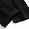 Men's Jeans Denim Design Fashion Lacquer Foot Casual Pants Stretch Regular Fit Black Long New Four Season Plus Size Y2303