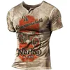 Magliette da uomo vintage per stampa 3D American ee op manica corta oversize hip hop collo in cotone abbigliamento Camiseta 230310