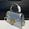 أعلى مقبض حقيبة ساعي رفرف حقائب صغيرة محفظة جلدية حقيبة يد Crossbody مجوهرات القلب مشبك محافظ سلسلة Pouchette 5A جودة 0310106