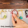 Jewelry Pouches 3pcs Multifunctional Home Earring Display Durable Gift Rack Set Natural Wood Adjustable Wall Mounted With Hooks Vintage