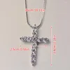 Pendentif Colliers Moissanite Collier Croix Pendentifs Pour Femmes Fiançailles De Mariée Fine Jewelry