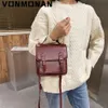 Evening Bags Elegant Female Tote Mini Bag High Quality PU Leather Women's Designer Handbag Vintage Ladies Shoulder Messenger Bag 230309