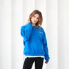 Dames hoodies sweatshirts licht blauw grijs katoen fleece oversized lange mouw streetwear vintage merk pullover warme crewneck sweatshirt dames 230310