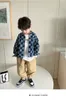 Jacken Mode Teen Jungen Denim Einreihige Jacke Frühling Herbst Koreanische Version 211Y Baby Junge Mädchen Schachbrett Top Mantel 230310